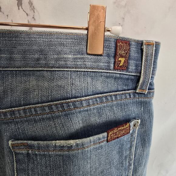 7 For All Mankind Jeans Womens 29 Vintage Y2K Light Wash Mid Rise Boot Denim - Picture 11 of 12